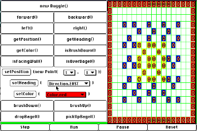 Picture of Buggle control panel with 'rug' of colored bagels