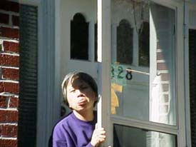 my mom at the door saying good-bye