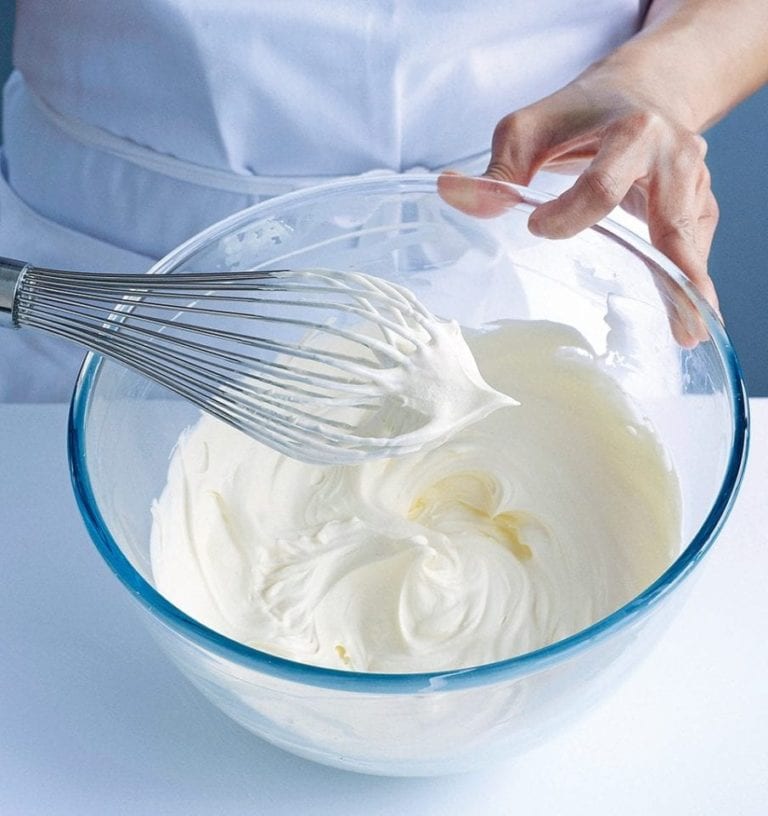 whipped cream in
          a bowl