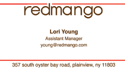 Red Mango Business Card, 2011