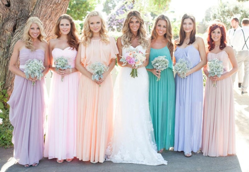 Pastel colors shop dress for wedding