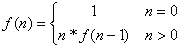 Description: Factorial Linear Recursion Equation